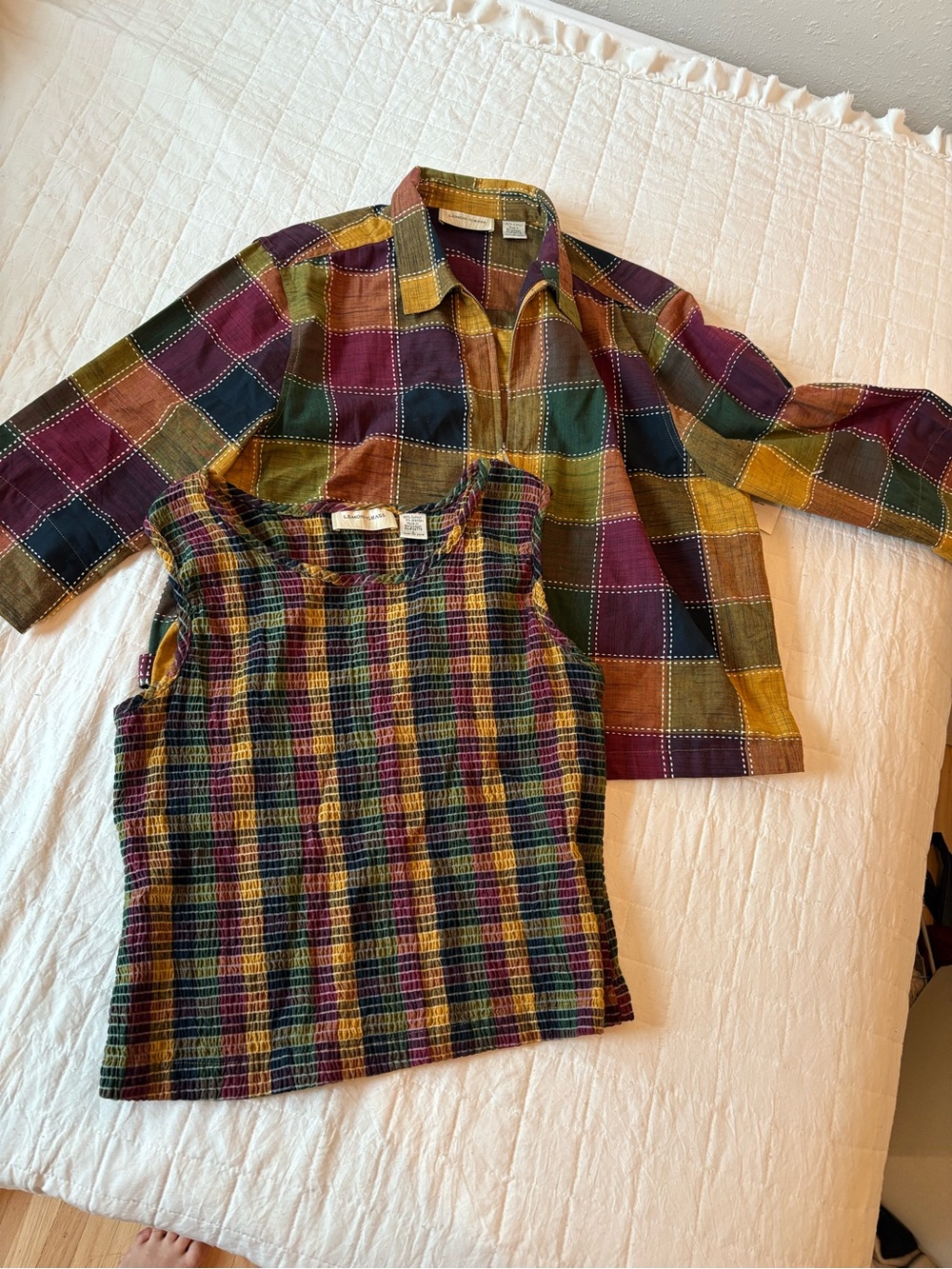 Vintage Lemon Grass Women's Plaid Cotton Jacket Size Medium
